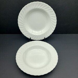 EB Foley FOL3 White Swirl Rim Soup Bowls Foley White Swirl Rimmed Soup Bowls